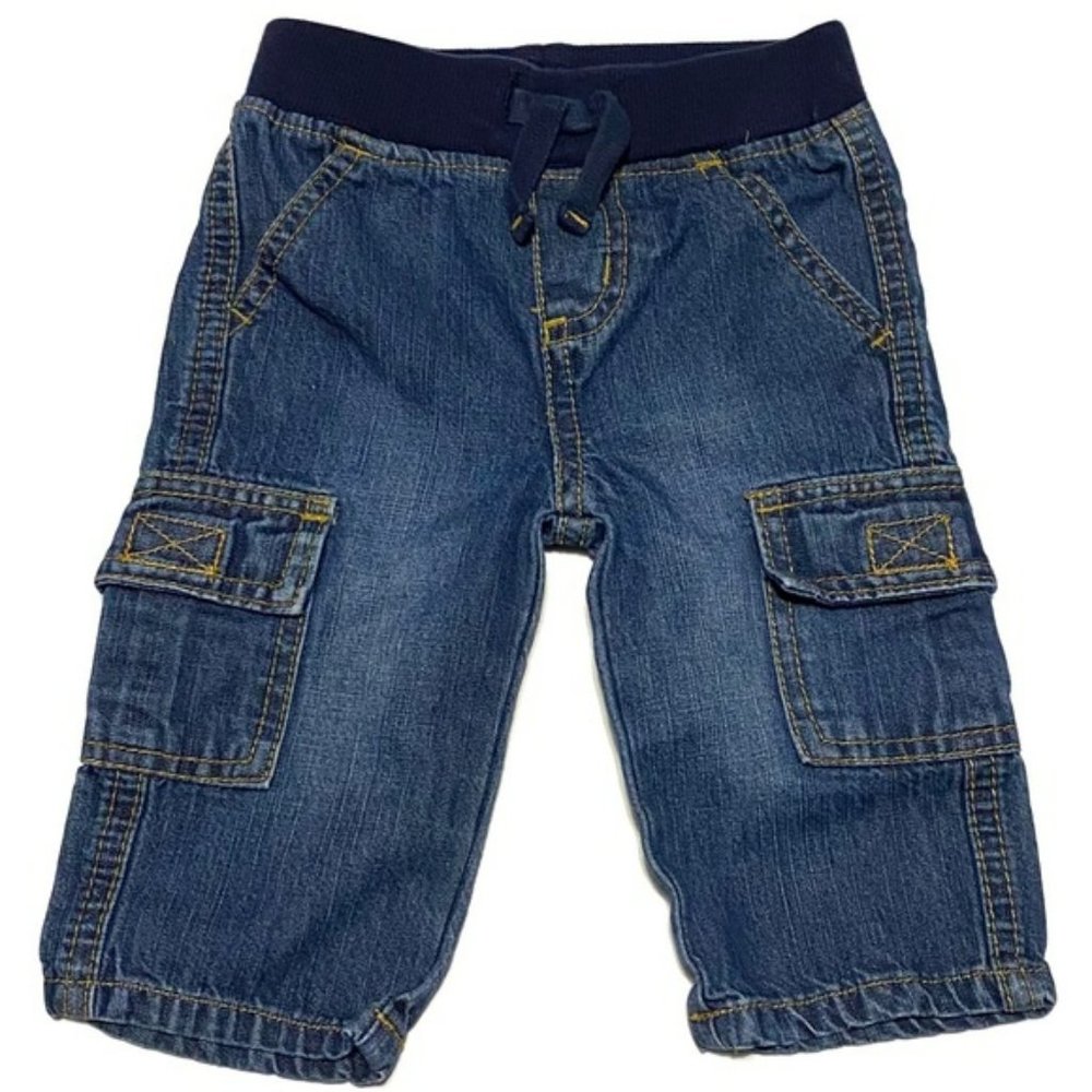 Gymboree Blue Medium Wash Denim Cargo Jeans